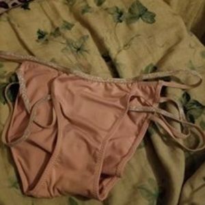 Pink with silver siding bathing suit bottoms!